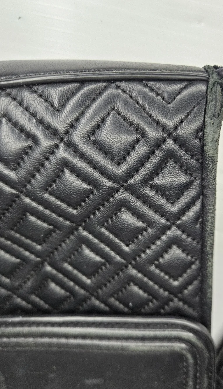 Tory Burch Fleming Black Quilted Leather Chain Shoulder/Crossbody Bag